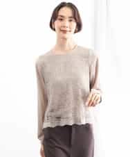FMBAG04190 MICHEL KLEIN(ミッシェルクラン) フロントレースブラウス ベージュ