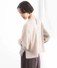 FMBAG04190 MICHEL KLEIN(ミッシェルクラン) フロントレースブラウス ベージュ