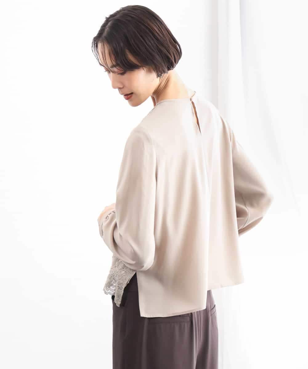FMBAG04190 MICHEL KLEIN(ミッシェルクラン) フロントレースブラウス ベージュ