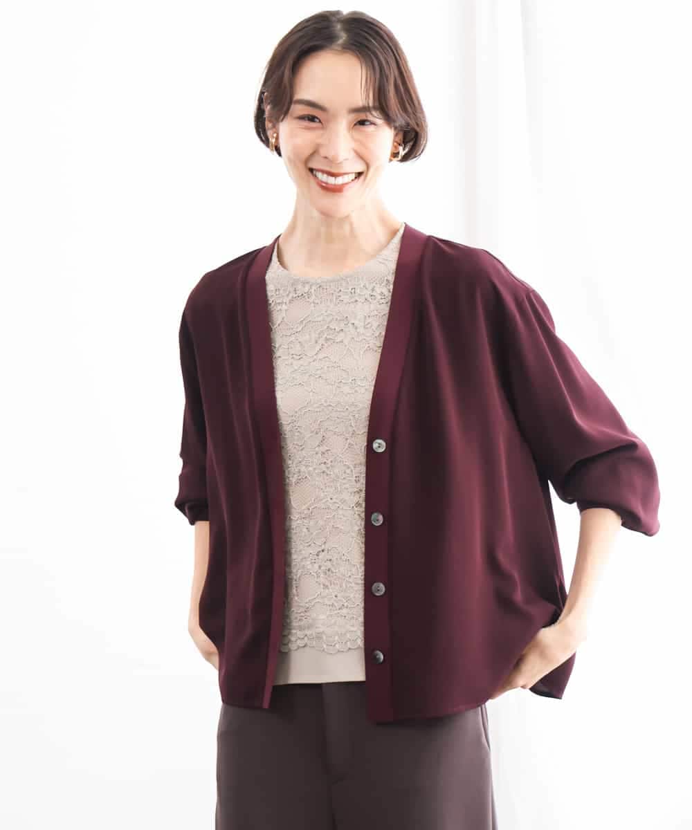 FMBAG04190 MICHEL KLEIN(ミッシェルクラン) フロントレースブラウス ベージュ