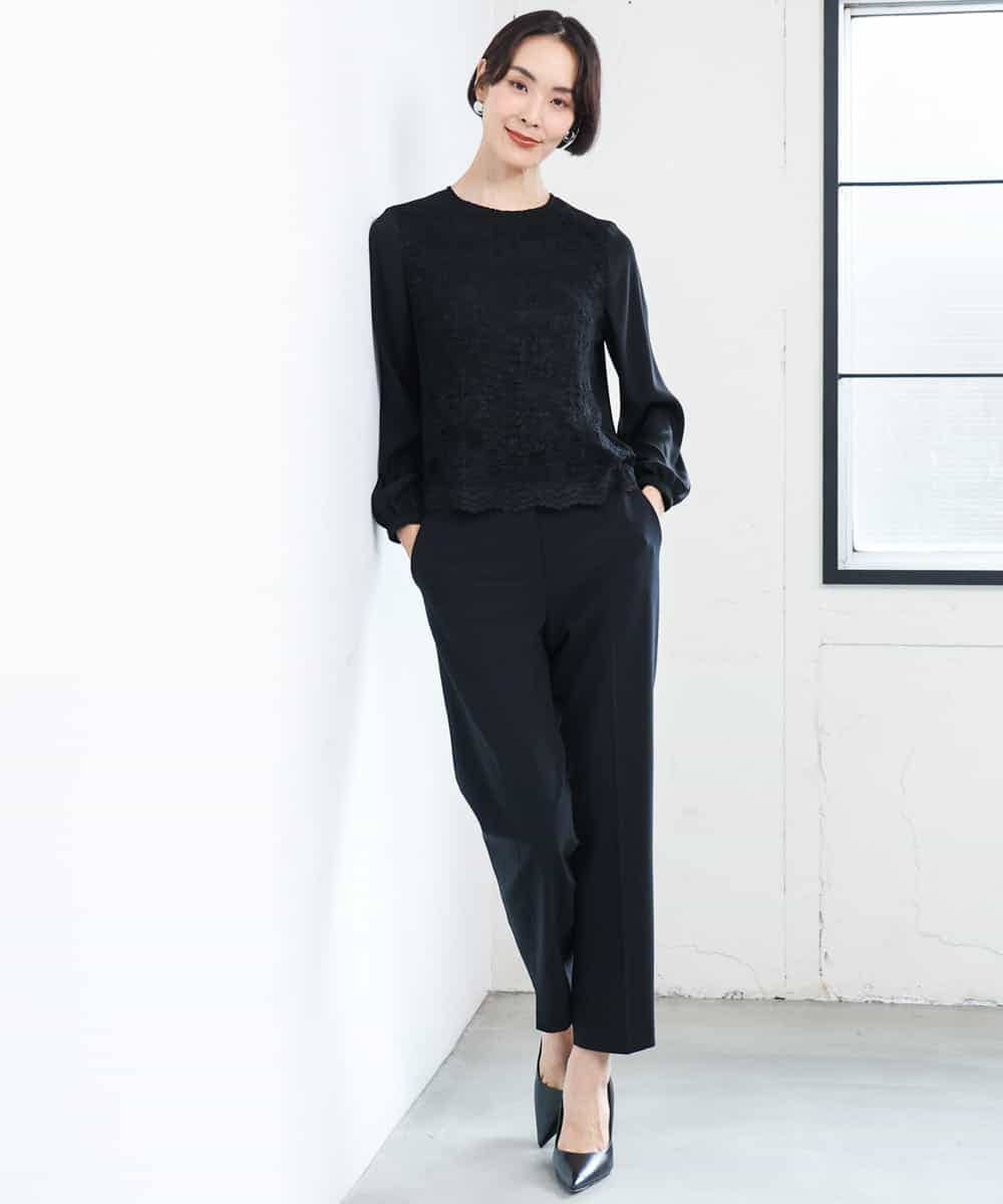 FMBAG04190 MICHEL KLEIN(ミッシェルクラン) フロントレースブラウス ベージュ