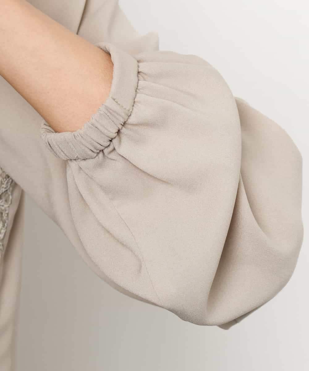 FMBAG04190 MICHEL KLEIN(ミッシェルクラン) フロントレースブラウス ベージュ