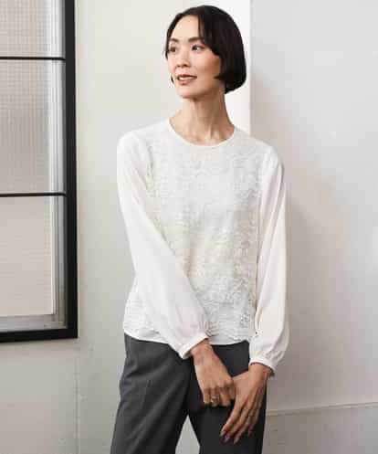 FMBAG04190 MICHEL KLEIN フロントレースブラウス