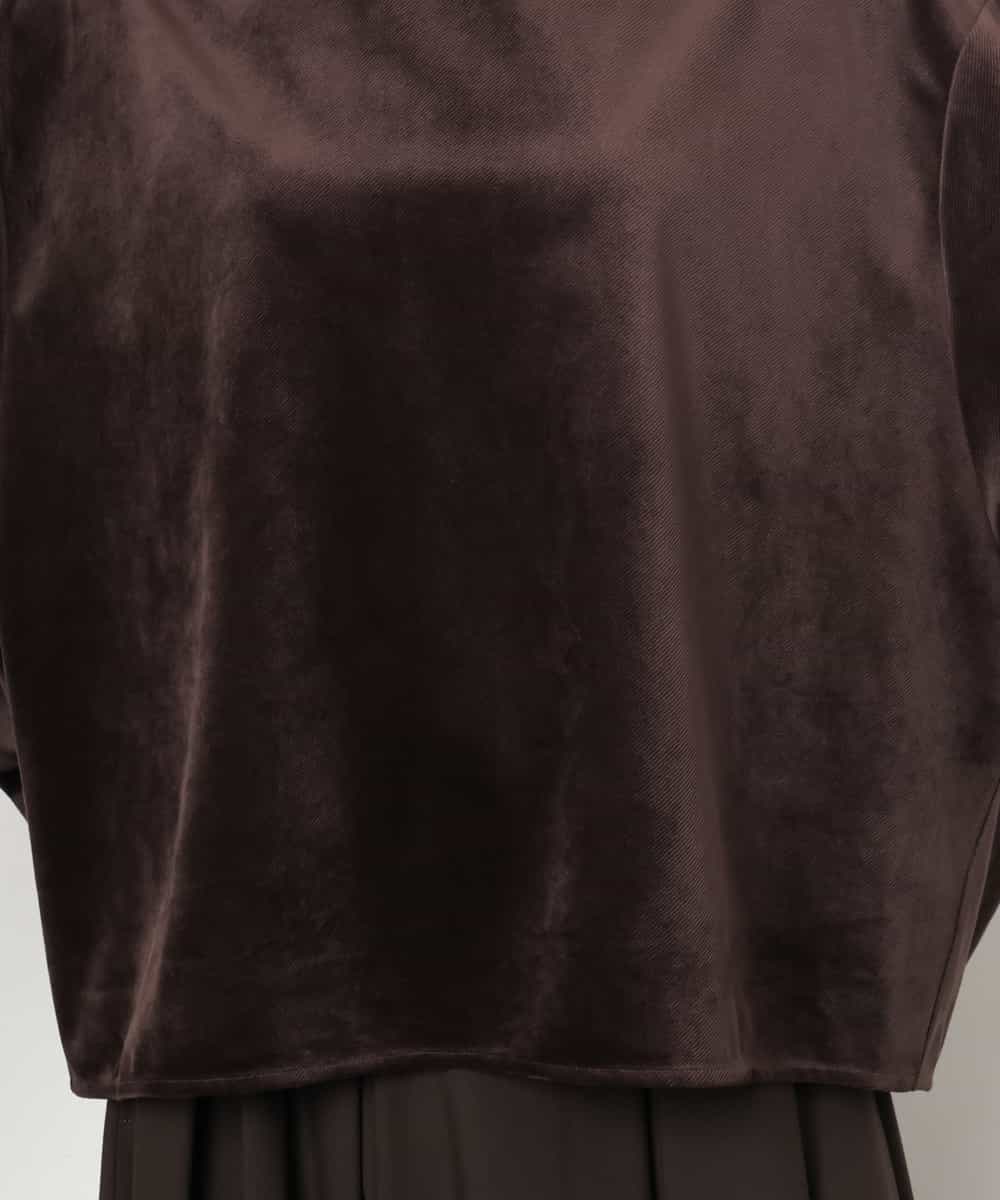 FMBAG06210 MICHEL KLEIN(ミッシェルクラン) [セットアップ対応]ベロアボリュームスリーブプルオーバー ブラウン