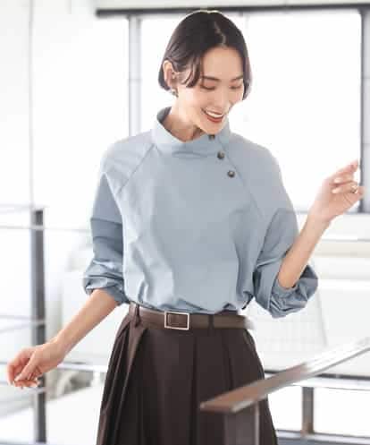 FMBAG06230 MICHEL KLEIN スタンドカラーブラウス