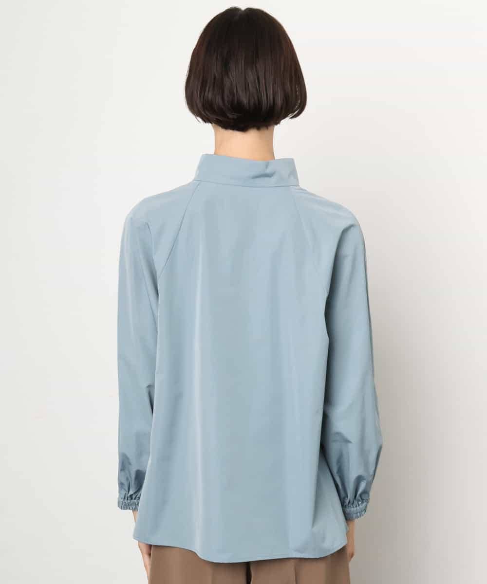 FMBAG06230 MICHEL KLEIN(ミッシェルクラン) スタンドカラーブラウス ライトブルー
