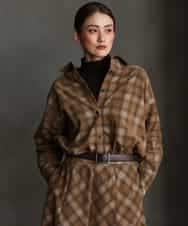 FMBAG20250 MICHEL KLEIN(ミッシェルクラン) [セットアップ対応]チェックコーデュロイシャツ ネイビー