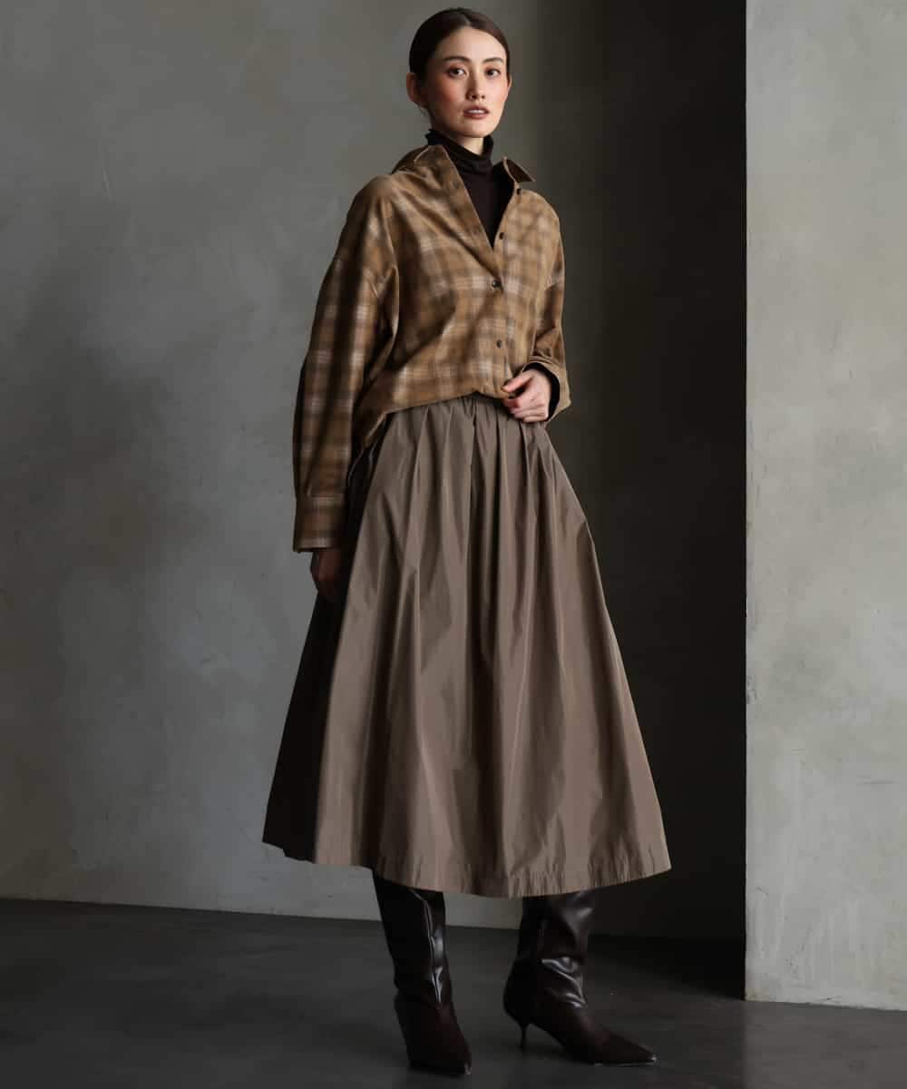 FMBAG20250 MICHEL KLEIN(ミッシェルクラン) [セットアップ対応]チェックコーデュロイシャツ ネイビー