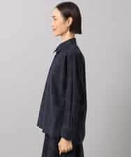 FMBAG20250 MICHEL KLEIN(ミッシェルクラン) [セットアップ対応]チェックコーデュロイシャツ ネイビー
