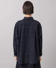 FMBAG20250 MICHEL KLEIN(ミッシェルクラン) [セットアップ対応]チェックコーデュロイシャツ ネイビー