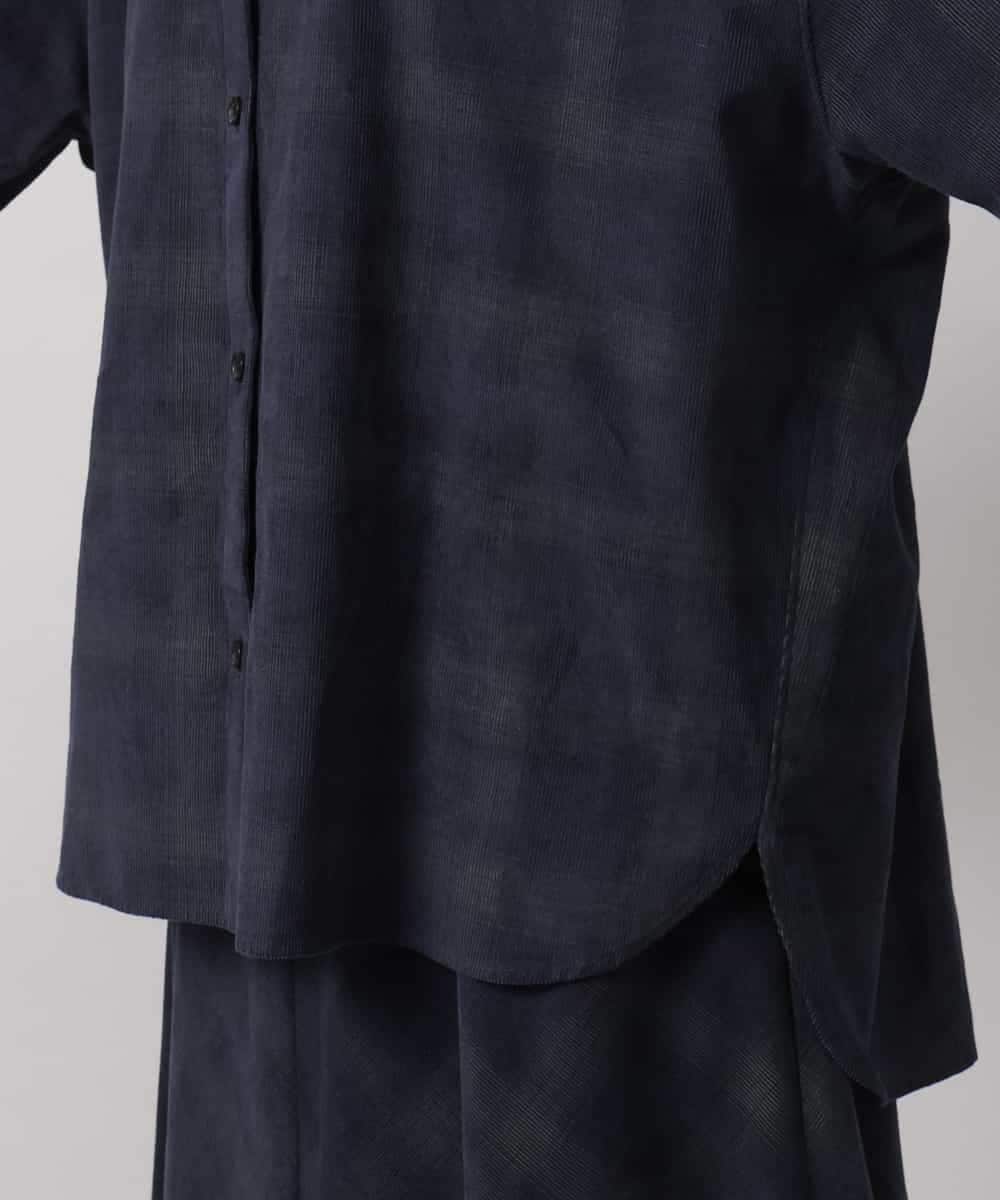 FMBAG20250 MICHEL KLEIN(ミッシェルクラン) [セットアップ対応]チェックコーデュロイシャツ ネイビー