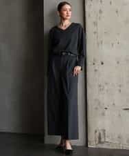 FMBAG21230 MICHEL KLEIN(ミッシェルクラン) [セットアップ対応]ラメストライプブラウス ダークグレー