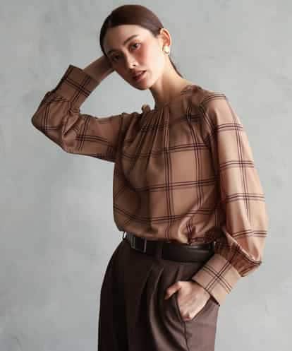 FMBAG43260 MICHEL KLEIN [セットアップ対応]ウィンドウペーンシフォンブラウス