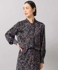 FMBAG44260 MICHEL KLEIN(ミッシェルクラン) [セットアップ対応]ドットプリントボウタイブラウス ブラック
