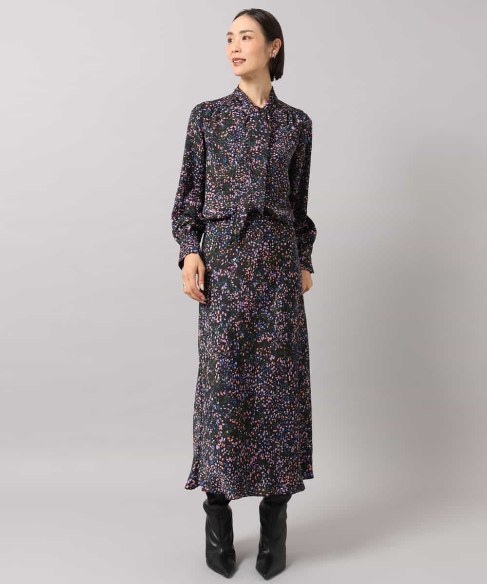 FMBAG44260 MICHEL KLEIN(ミッシェルクラン) [セットアップ対応]ドットプリントボウタイブラウス ブラック