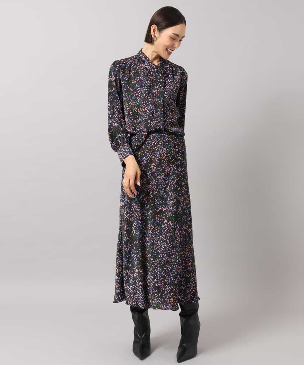 FMBAG44260 MICHEL KLEIN(ミッシェルクラン) [セットアップ対応]ドットプリントボウタイブラウス ブラック