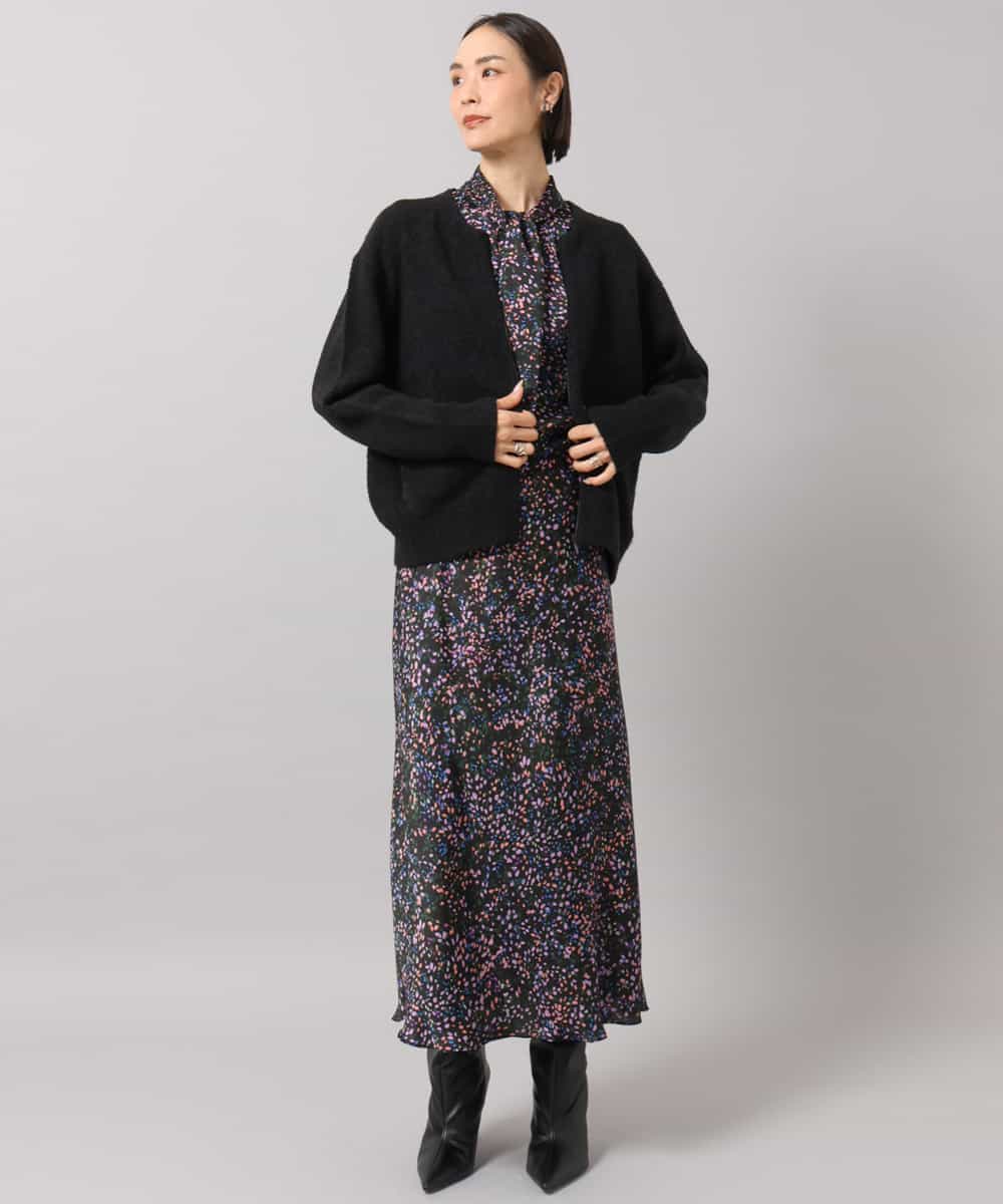 FMBAG44260 MICHEL KLEIN(ミッシェルクラン) [セットアップ対応]ドットプリントボウタイブラウス ブラック