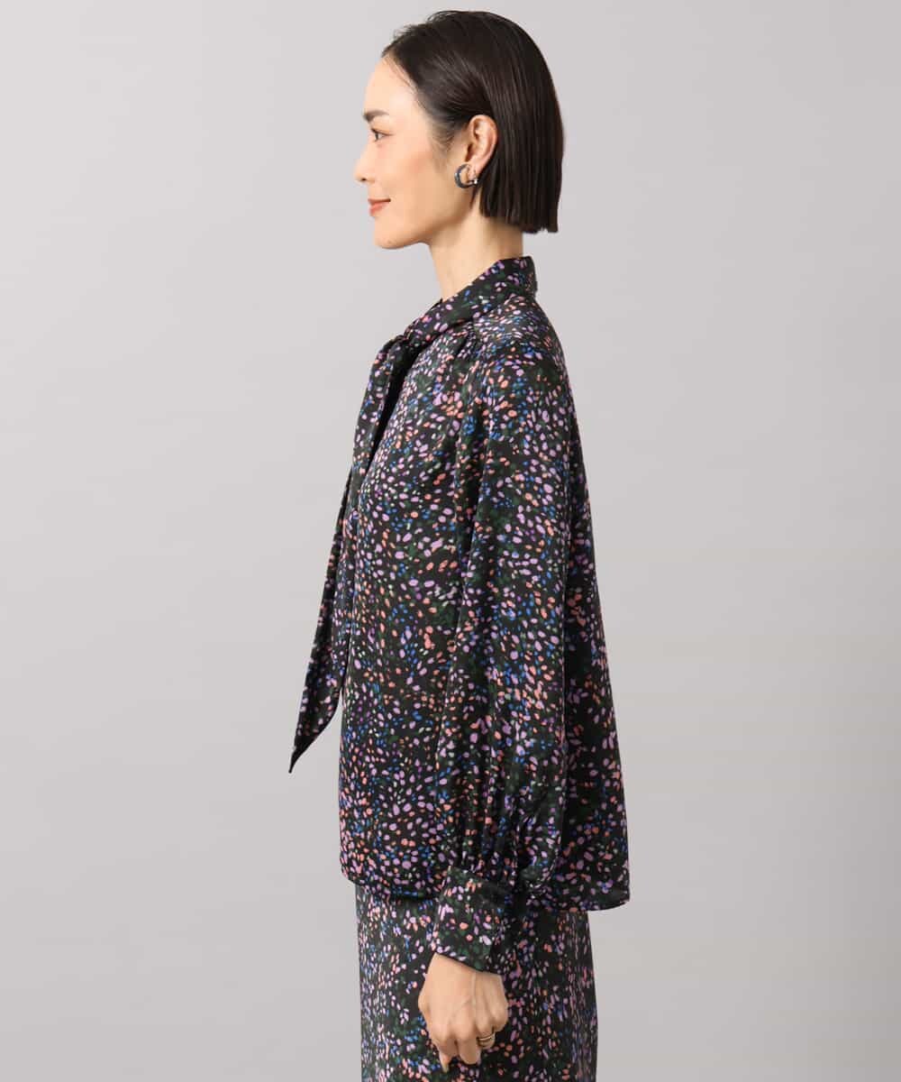 FMBAG44260 MICHEL KLEIN(ミッシェルクラン) [セットアップ対応]ドットプリントボウタイブラウス ブラック