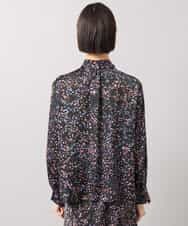 FMBAG44260 MICHEL KLEIN(ミッシェルクラン) [セットアップ対応]ドットプリントボウタイブラウス ブラック