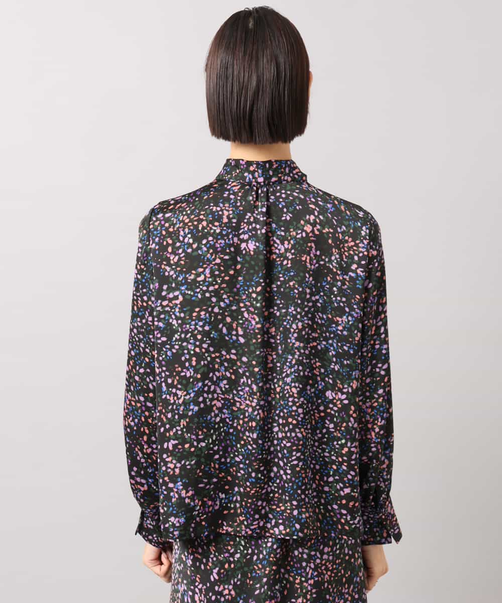 FMBAG44260 MICHEL KLEIN(ミッシェルクラン) [セットアップ対応]ドットプリントボウタイブラウス ブラック