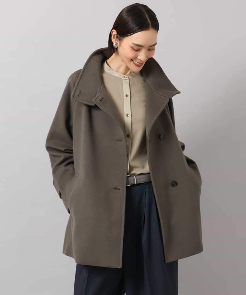 FMBAG50260 MICHEL KLEIN(ミッシェルクラン) バンドカラーサテンブラウス ピンク