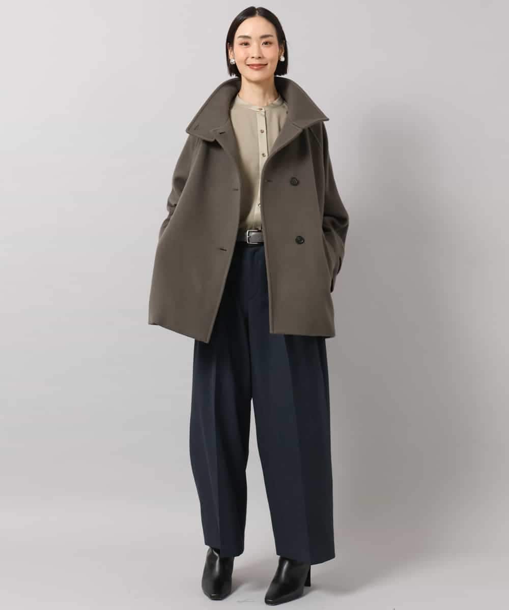 FMBAG50260 MICHEL KLEIN(ミッシェルクラン) バンドカラーサテンブラウス ピンク