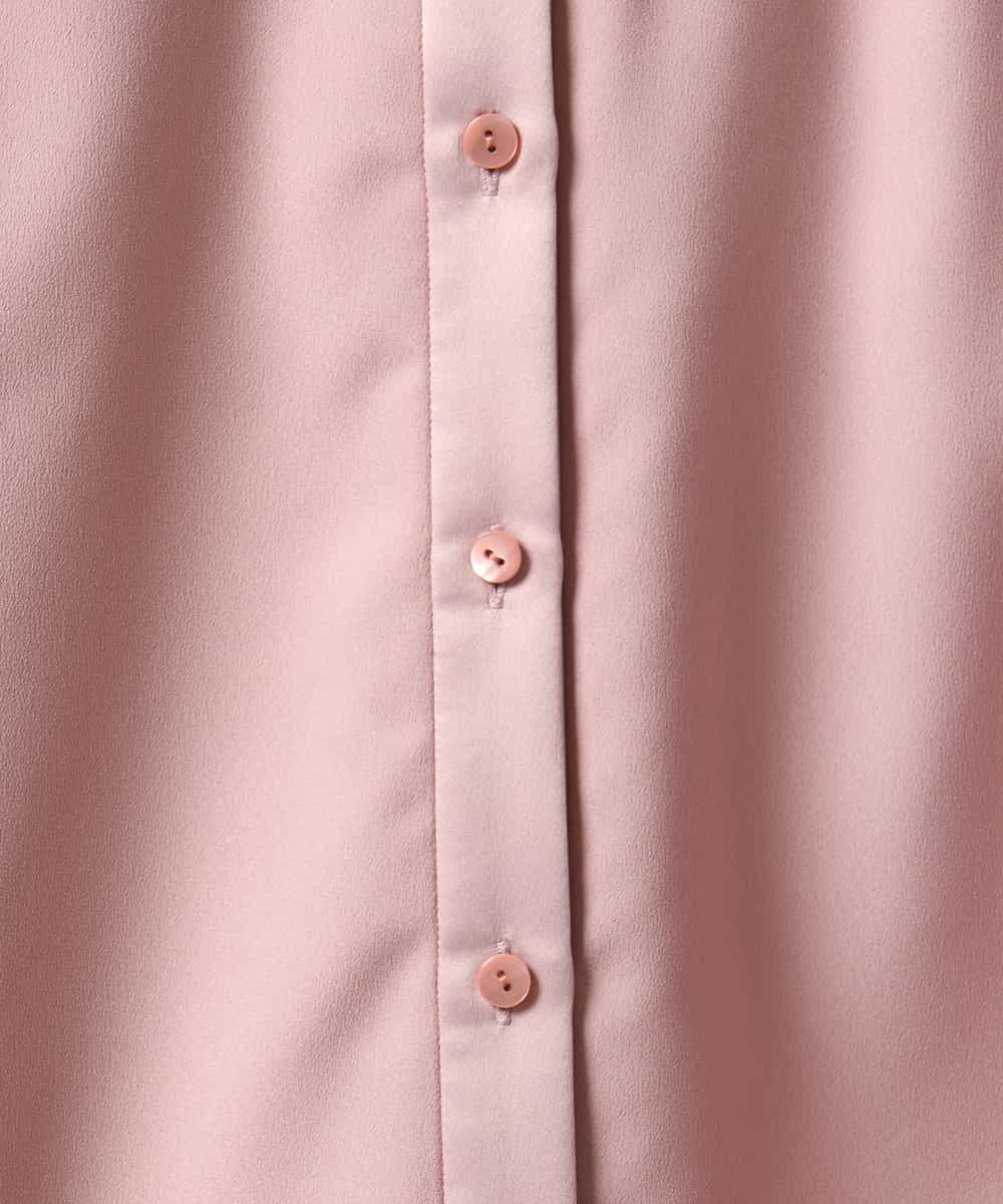 FMBAG50260 MICHEL KLEIN(ミッシェルクラン) バンドカラーサテンブラウス ピンク