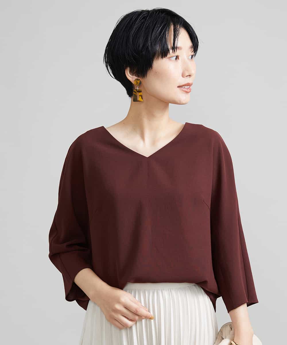 定番素材］Vネックポプリンブラウス(ブラウス・シャツ) | MICHEL KLEIN
