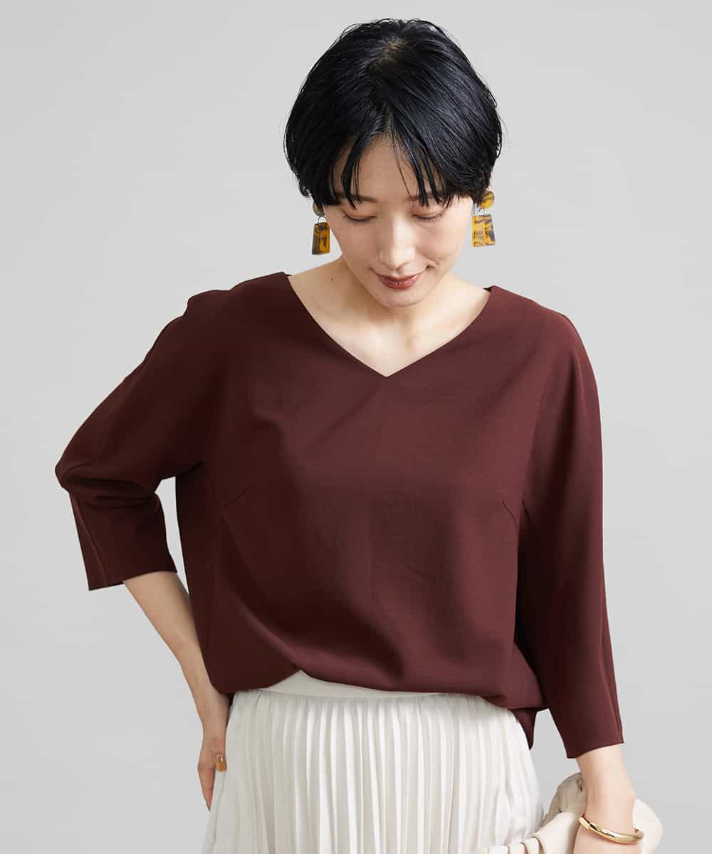 定番素材］Vネックポプリンブラウス(ブラウス・シャツ) | MICHEL KLEIN