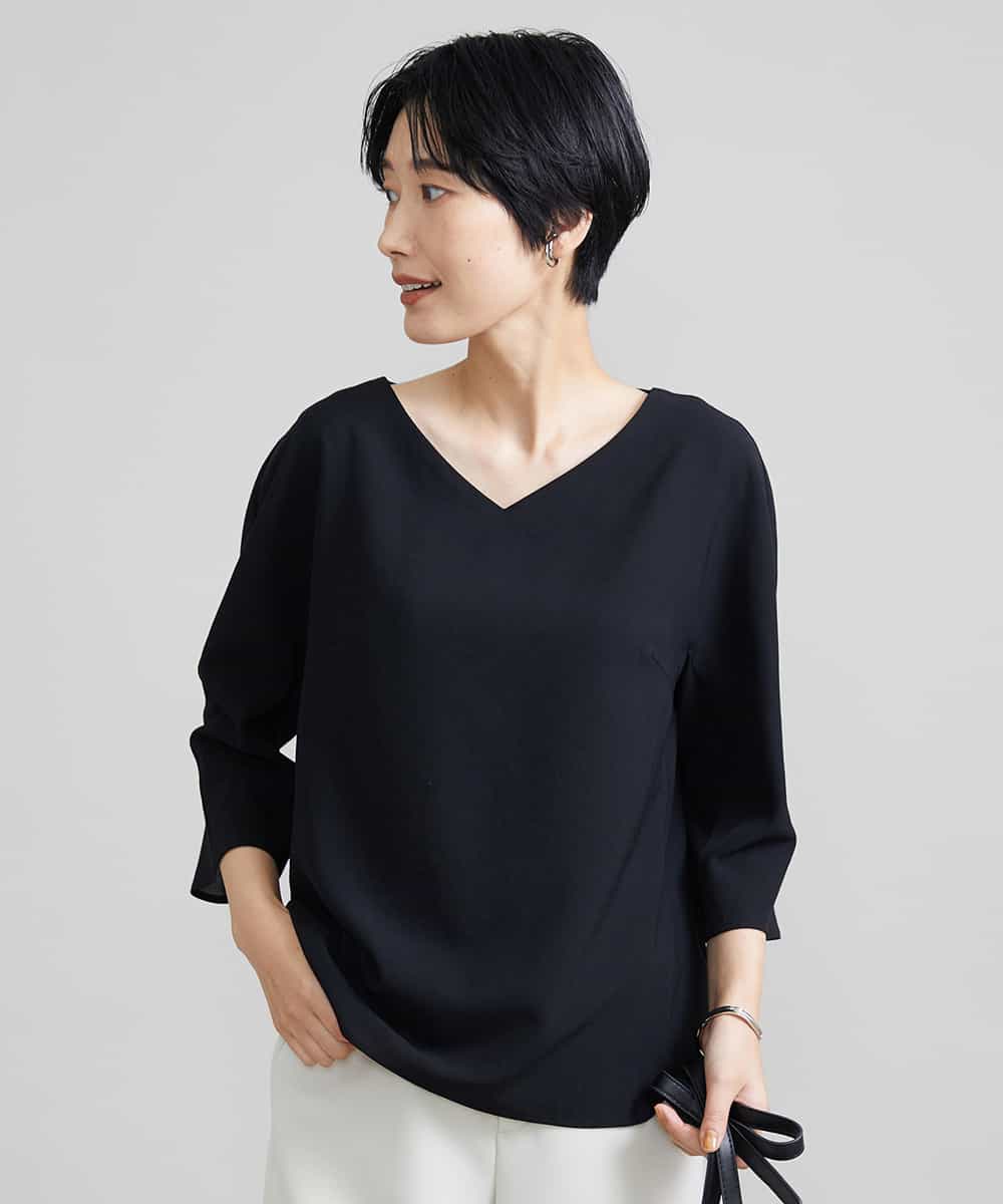 定番素材］Vネックポプリンブラウス(ブラウス・シャツ) | MICHEL KLEIN