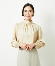 FMBBD01260 MICHEL KLEIN(ミッシェルクラン) ギャザーディテールブラウス ベージュ