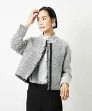 FMBBD01260 MICHEL KLEIN(ミッシェルクラン) ギャザーディテールブラウス ライトグレー