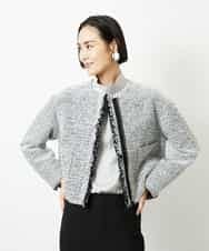 FMBBD01260 MICHEL KLEIN(ミッシェルクラン) ギャザーディテールブラウス ライトグレー