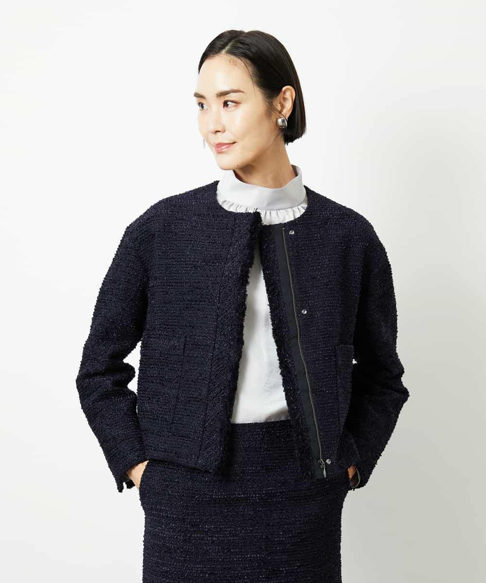 FMBBD01260 MICHEL KLEIN(ミッシェルクラン) ギャザーディテールブラウス ライトグレー