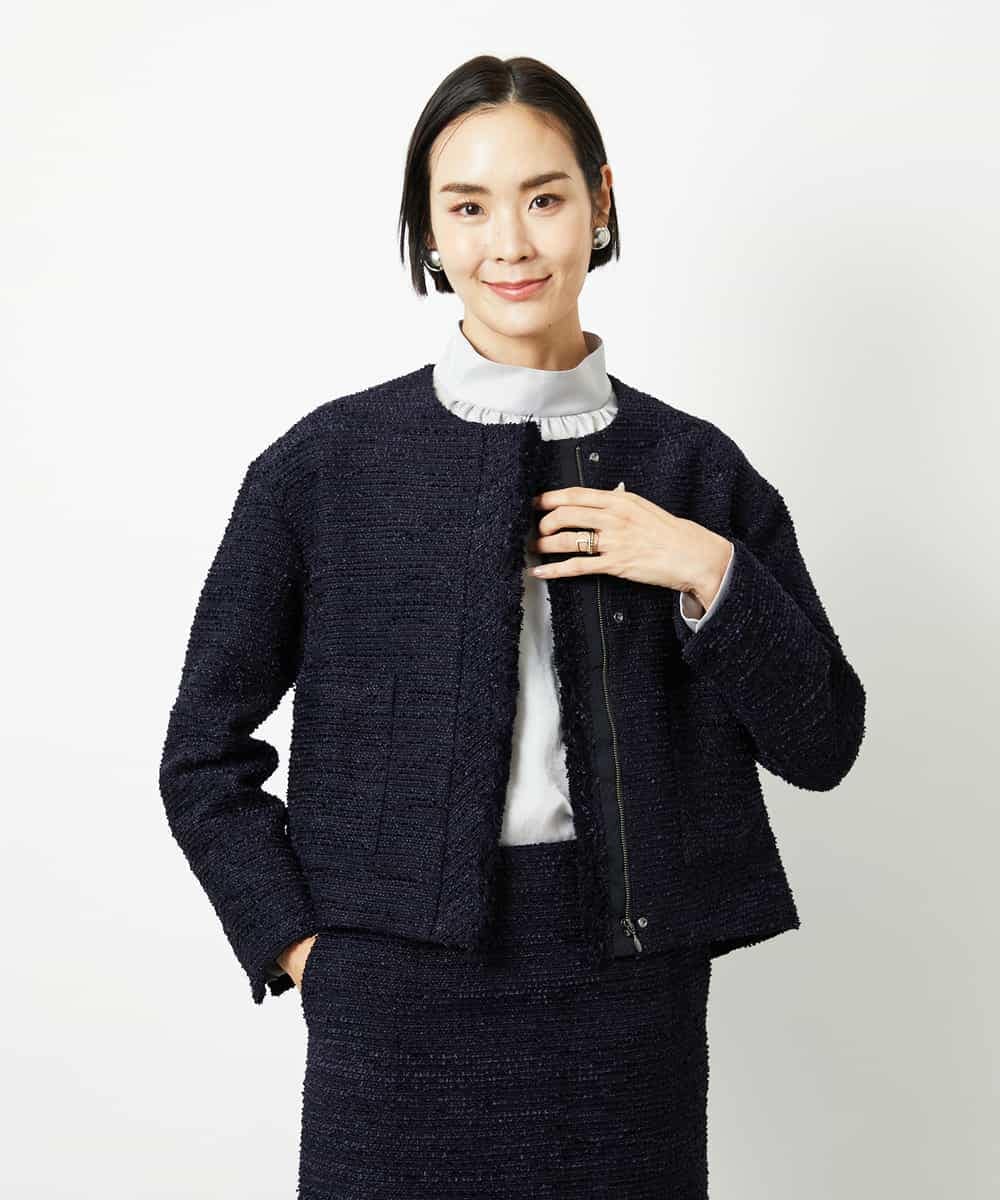 FMBBD01260 MICHEL KLEIN(ミッシェルクラン) ギャザーディテールブラウス ライトグレー