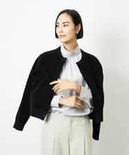 FMBBD01260 MICHEL KLEIN(ミッシェルクラン) ギャザーディテールブラウス ライトグレー