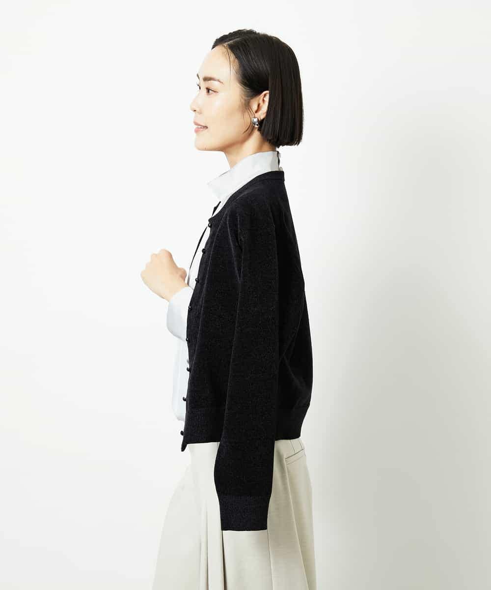 FMBBD01260 MICHEL KLEIN(ミッシェルクラン) ギャザーディテールブラウス ライトグレー