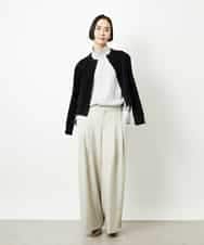 FMBBD01260 MICHEL KLEIN(ミッシェルクラン) ギャザーディテールブラウス ライトグレー