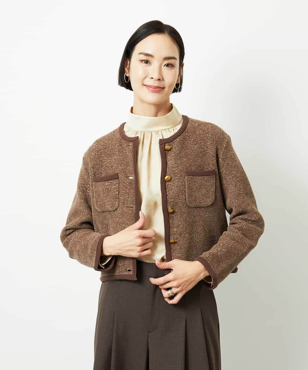 FMBBD01260 MICHEL KLEIN(ミッシェルクラン) ギャザーディテールブラウス ライトグレー