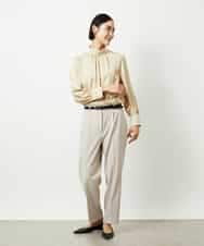 FMBBD01260 MICHEL KLEIN(ミッシェルクラン) ギャザーディテールブラウス ライトグレー