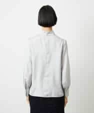 FMBBD01260 MICHEL KLEIN(ミッシェルクラン) ギャザーディテールブラウス ライトグレー