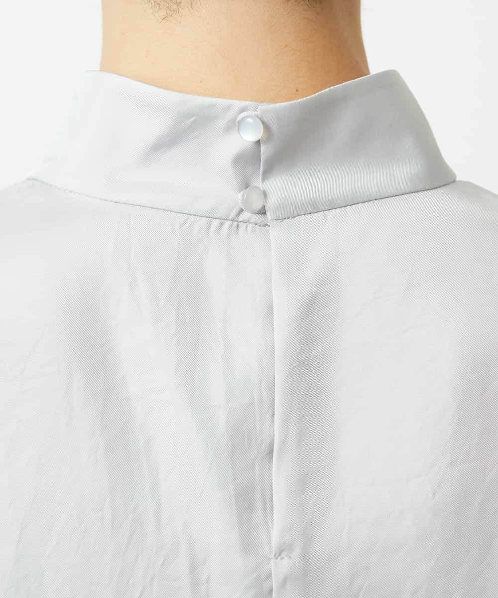 FMBBD01260 MICHEL KLEIN(ミッシェルクラン) ギャザーディテールブラウス ライトグレー