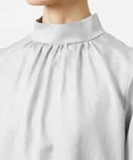 FMBBD01260 MICHEL KLEIN(ミッシェルクラン) ギャザーディテールブラウス ライトグレー