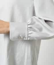 FMBBD01260 MICHEL KLEIN(ミッシェルクラン) ギャザーディテールブラウス ライトグレー