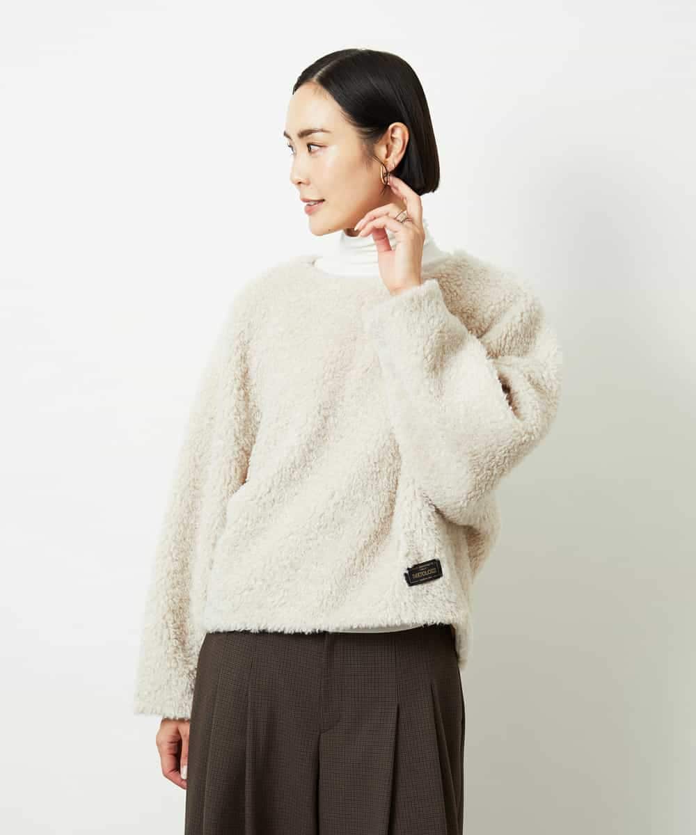 FMBBD05200 MICHEL KLEIN(ミッシェルクラン) プードルボアプルオーバー ライトグレー