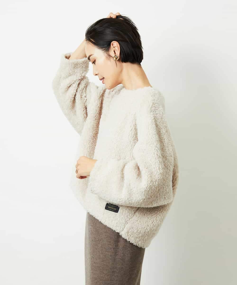 FMBBD05200 MICHEL KLEIN(ミッシェルクラン) プードルボアプルオーバー ライトグレー