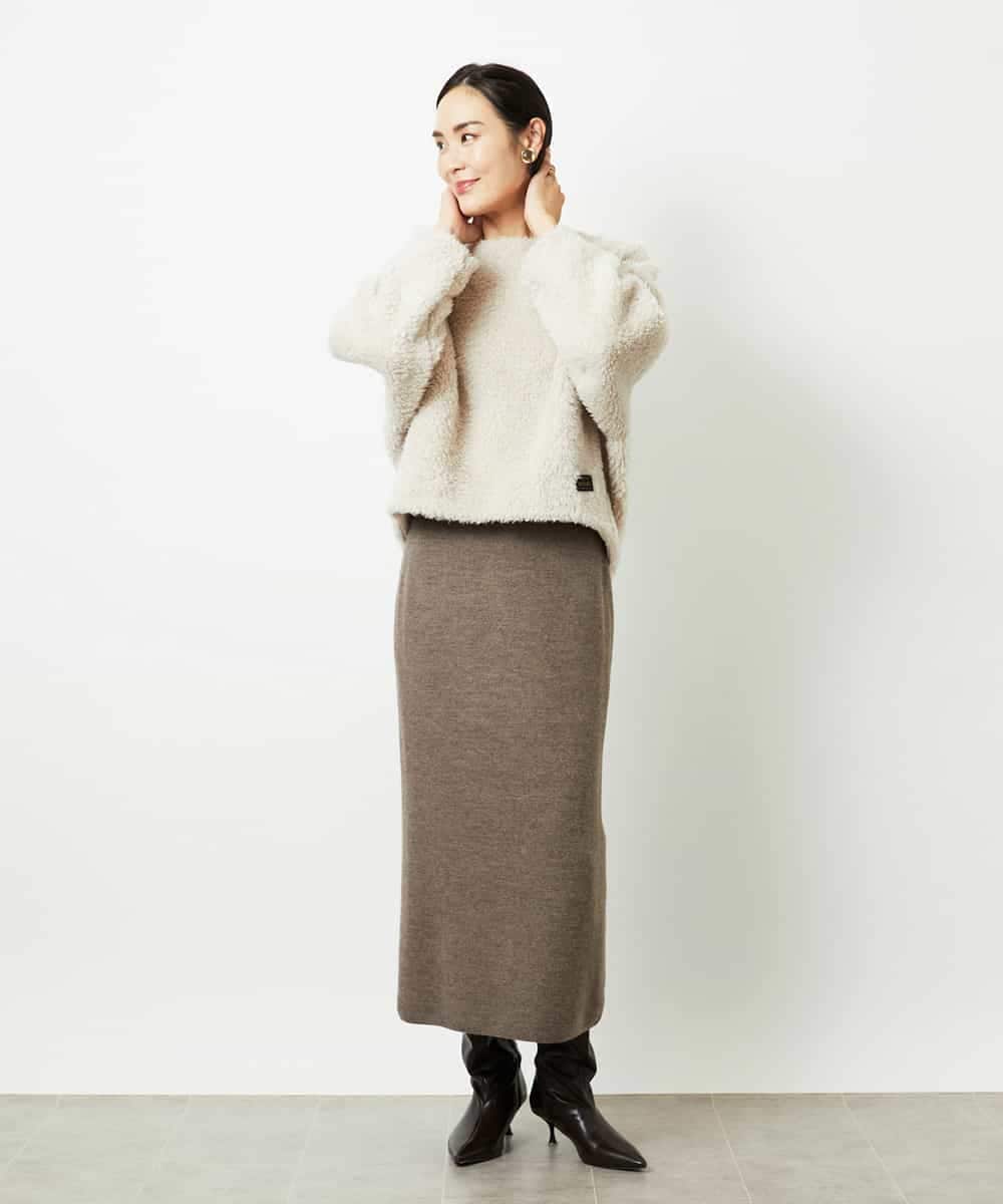 FMBBD05200 MICHEL KLEIN(ミッシェルクラン) プードルボアプルオーバー ライトグレー