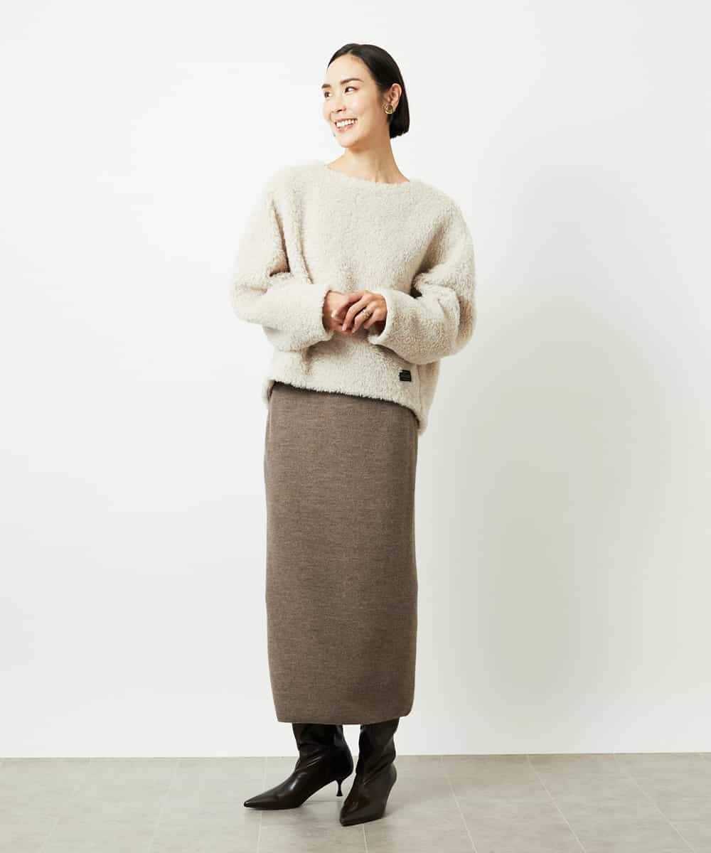 FMBBD05200 MICHEL KLEIN(ミッシェルクラン) プードルボアプルオーバー ライトグレー