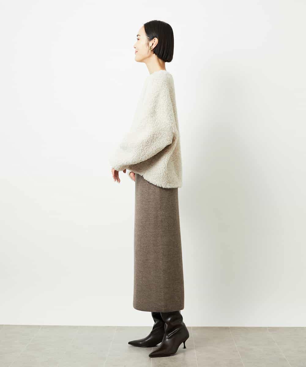 FMBBD05200 MICHEL KLEIN(ミッシェルクラン) プードルボアプルオーバー ライトグレー