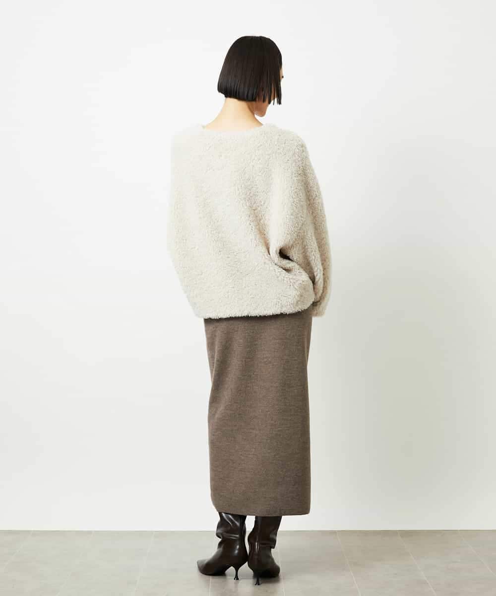 FMBBD05200 MICHEL KLEIN(ミッシェルクラン) プードルボアプルオーバー ライトグレー